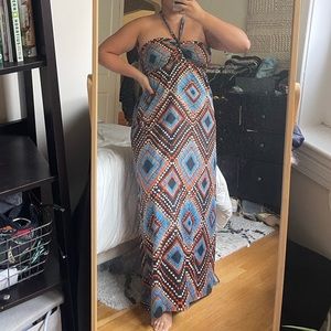 Extra large, travel, print, lightweight maxi dress